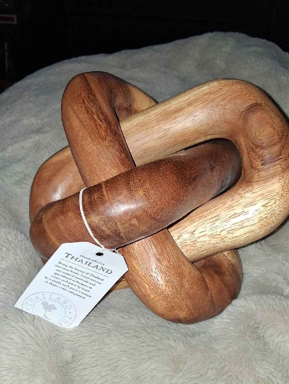 Wooden Knot Sculpture in Warm Brown